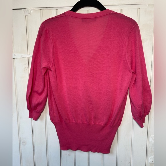 Piazza Sempione 100% Cotton Pink Cardigan Short Sleeve IT 44 US 8 - Picture 2 of 9